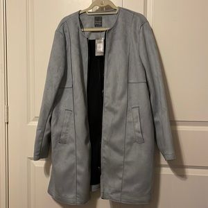 Primark light blue zip up long jacket. Size 16. 2 outer pockets